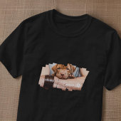 Moderne Grunge Coole Typografie Name Foto Paw T-Shirt