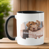 Moderne Grunge Coole Typografie Name Foto Paw Tasse