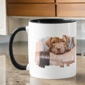 Moderne Grunge Coole Typografie Name Foto Paw Tasse