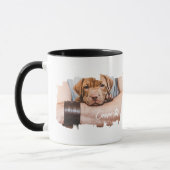 Moderne Grunge Coole Typografie Name Foto Paw Tasse (Links)