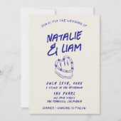 Moderne Grunge Hand gezeichnete Kuchen Retro Bold Einladung (Vorderseite)