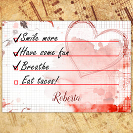 Moderne Grunge Herzen & Splash zu tun Liste 4" x 3 Post-it Klebezettel