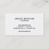 Moderne Grunge Monogramm auf Carbon Black Visitenkarte (Rückseite)