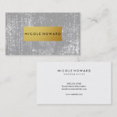 Moderne Grunge und stilvolle Metallic Imitate Gold Visitenkarte (Vorne/Hinten)