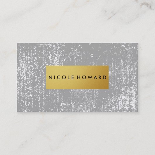 Moderne Grunge und stilvolle Metallic Imitate Gold Visitenkarte (Vorderseite)
