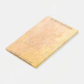 Moderne grungy Peach Gold Textur Personalisiert Post-it Klebezettel (angewinkelt)