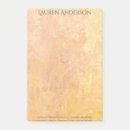 Moderne grungy Peach Gold Textur Personalisiert Post-it Klebezettel