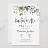 Moderne Grünpflanzen Bachelorette Einladung (Vorderseite)