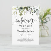 Moderne Grünpflanzen Bachelorette Einladung (Stehend Vorderseite)