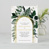 Moderne Grünpflanzen Botanische Folie Einladungen  (Stehend vorne)