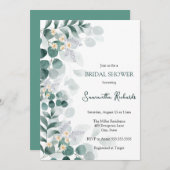 Moderne Grünpflanzen Eukalyptus Brautparty invitat Einladung (Vorne/Hinten)