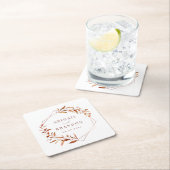 Moderne Grünpflanzen Geometric Fall Rustikale Hoch Rechteckiger Pappuntersetzer (Vor Ort)