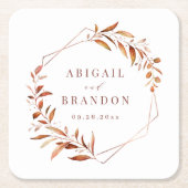 Moderne Grünpflanzen Geometric Fall Rustikale Hoch Rechteckiger Pappuntersetzer (Vorderseite)