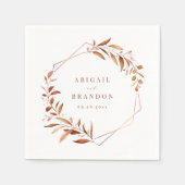 Moderne Grünpflanzen Geometric Fall Rustikale Hoch Serviette (Vorderseite)