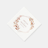 Moderne Grünpflanzen Geometric Fall Rustikale Hoch Serviette (Ecke)