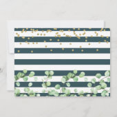 Moderne Grünpflanzen Gold Glitzer Taufe Foto Einladung (Rückseite)