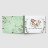 Moderne Grünpflanzen Gold Woodland Tiere Neutral B Gästebuch (Voll)