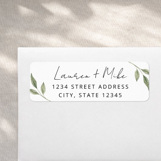 Moderne Grünpflanzen Hochzeiten Rücksendeadressen-