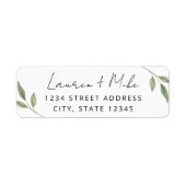 Moderne Grünpflanzen Hochzeiten Rücksendeadressen- (Vorne)