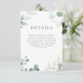 Moderne Grünpflanzen Hochzeitsdetails Begleitkarte (Stehend Vorderseite)