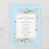 Moderne Grünpflanzen Kinderdusche / Sprinkle Einladung (Vorne/Hinten)