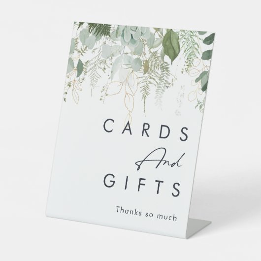 Moderne Grünpflanzen Kinderduschkarten und Geschen Sockelschild (Vorderseite)