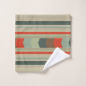 Moderne Grüntöne und Orange aus dem Mittelalter Badhandtuch Set (Waschlappen)