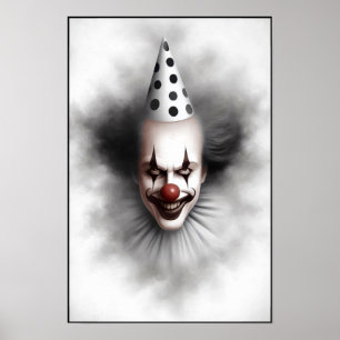 Moderne Grusel-Clown-Porträt  Poster