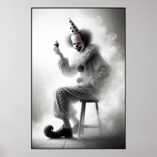 Moderne Grusel-Clown-Porträt  Poster