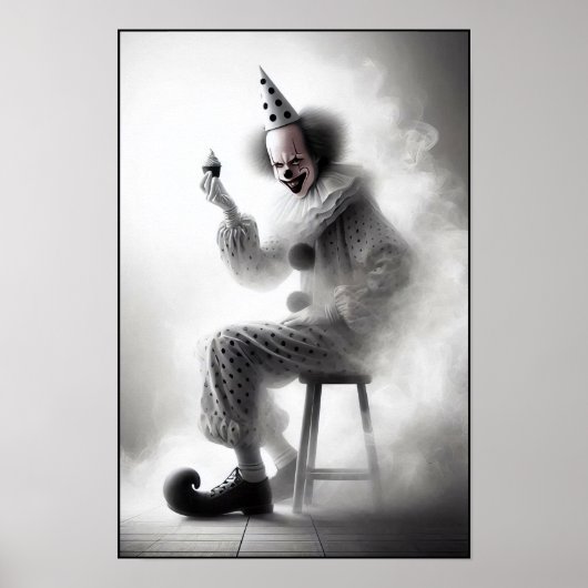 Moderne Grusel-Clown-Porträt Poster (Vorne)