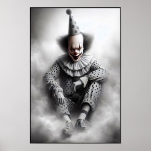 Moderne Grusel-Clown-Porträt Poster