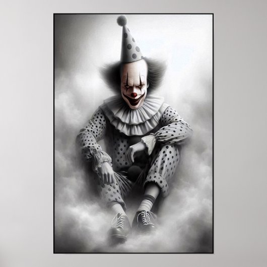 Moderne Grusel-Clown-Porträt Poster (Vorne)