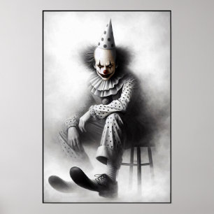 Moderne Grusel-Clown-Porträt  Poster