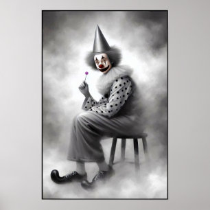 Moderne Grusel-Clown-Porträt  Poster