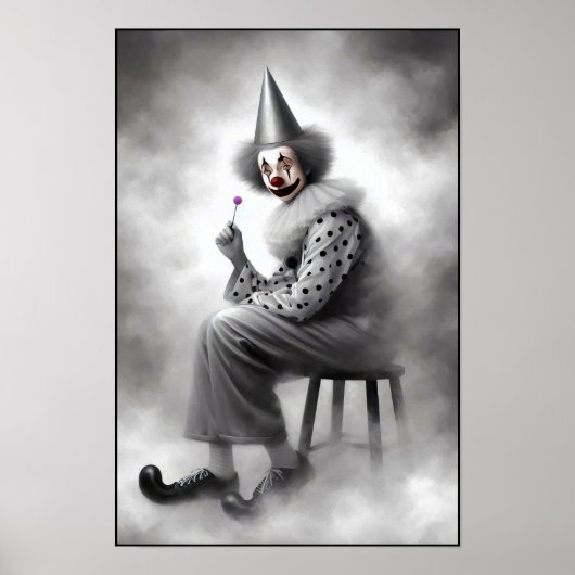 Moderne Grusel-Clown-Porträt  Poster (Vorne)