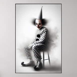 Moderne Grusel-Clown-Porträt  Poster