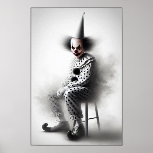 Moderne Grusel-Clown-Porträt Poster (Vorne)