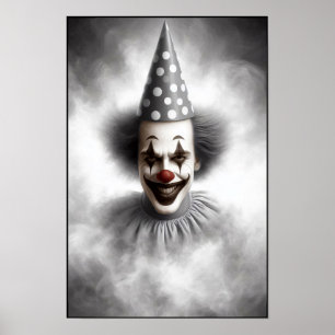 Moderne Grusel-Clown-Porträt  Poster