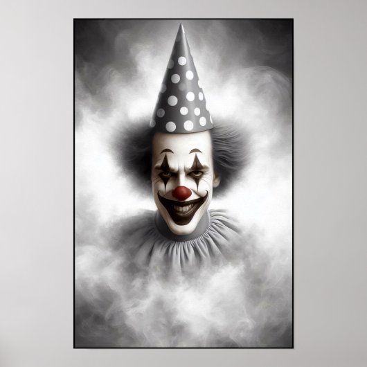Moderne Grusel-Clown-Porträt Poster (Vorne)