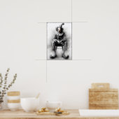 Moderne Grusel-Clown-Porträt  Poster (Küche)
