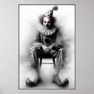 Moderne Grusel-Clown-Porträt  Poster