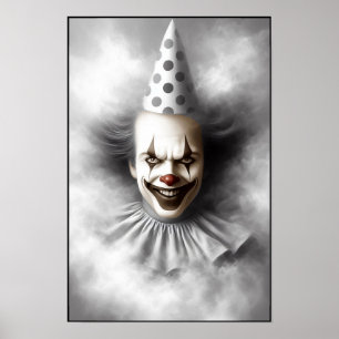 Moderne Gruselclown-Porträt  Poster