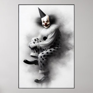Moderne gruselige Clown-Porträt  Poster