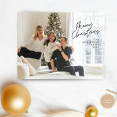 Moderne Gruß, frohe Weihnachten Familie Foto Post Postkarte