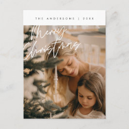 Moderne Gruß, frohe Weihnachten Familie Foto Postkarte