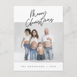Moderne Gruß, frohe Weihnachten Familie Foto Postkarte