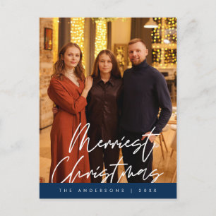 Moderne Gruß, frohe Weihnachten Familie Foto Postkarte