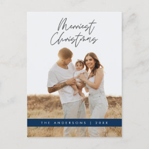 Moderne Gruß, frohe Weihnachten Familie Foto Postkarte