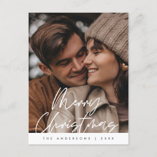 Moderne Gruß, frohe Weihnachten Familie Foto Postkarte