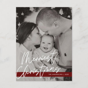 Moderne Gruß, frohe Weihnachten Familie Foto Postkarte